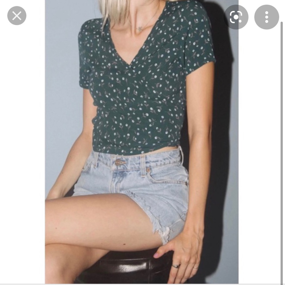 deep teal brandy melville wrap shirt one size